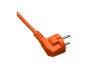 Preview: Power cord Europe CEE 7/7 ° to C13, 0,75mm², VDE, orange, length 1,80m