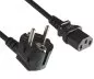 Preview: Power cable with an extra-large cross-section of 1.5mm², CEE 7/7 90° to C13, VDE-certified, black, 5m