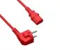 Preview: Câble secteur Europe CEE 7/7 90° sur C13, 0,75mm², VDE, rouge, longueur 1,80m