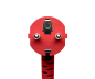 Preview: Cable de red Europa CEE 7/7 90° a C13, 1 mm², VDE, rojo, longitud 3,00m