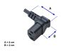Preview: Mains cable Switzerland type J (partially insulated) to C13 90°, 0.75mm², approval: SEV, black, length 1.80m