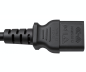 Preview: Omrežni kabel Švica, tip J (delno izoliran) za C13, 0,75 mm², homologacija: SEV, črn, dolžina 1,00 m