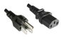 Preview: Power cable Taiwan type B to C13, 1.25mm², approval: BSMI, black, length 1.83m