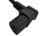 Preview: Netkabel Engeland UK type G 10A naar C13 90°, 0,75mm², goedgekeurd: ASTA / SASO /HK en Singapore SM, zwart, lengte 1,80m