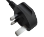 Preview: Mrežni kabel Anglija UK tip G 10A na C13 90°, 0,75 mm², odobreno: ASTA /SASO /HK in Singapur SM, črn, dolžina 2,00 m