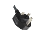 Preview: Mains cable England UK type G 10A to C13 90°, 0.75mm², approved: ASTA /SASO /HK and Singapore SM, black, length 2.00m
