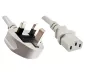 Preview: Cable de red Inglaterra UK tipo G 13A a C13, 1,5 mm², homologación: ASTA /SASO /HK y Singapur SM, gris, longitud 2,50 m