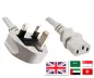 Preview: Cable de red Inglaterra UK tipo G 13A a C13, 1,5 mm², homologación: ASTA /SASO /HK y Singapur SM, gris, longitud 2,50 m