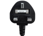 Preview: Netzkabel England UK Typ G 10A auf C13, 0,75mm², Zul.: ASTA /SASO /HK u. Singapore SM, schwarz, 1,80m