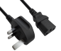 Preview: Мрежов кабел England UK тип G 10A към C13, 1mm², одобрение: ASTA, LSZH, черен, дължина 1,80m