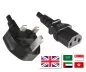 Preview: Netzkabel England UK Typ G 10A auf C13, 1mm², Zulassung: ASTA, schwarz, Länge 2,00m Preview: Netzkabel England UK Typ G 10A auf C13, 1mm², Zulassung: ASTA, schwarz, Länge 2,00m