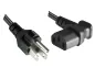 Preview: Mains cable America USA NEMA 5-15P, type B - C13 angled to the side, AWG18, SVT, UL/CSA, black, length 1.80m