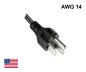 Preview: Netzkabel Amerika USA NEMA 5-15P, Typ B auf C13, großer Querschnitt AWG14, SJT, UL/CSA, schwarz, Länge 1,80m