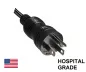 Preview: Netzkabel Amerika USA Typ B US NEMA 5-15P auf C13, HOSPITAL GRADE,