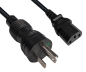 Preview: Maitinimo kabelis America USA Type B US NEMA 5-15P to C13, HOSPITAL GRADE, AWG18, SJT, UL, CSA, juodas, ilgis 3,00 m
