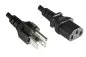 Preview: Cable de red America USA NEMA 5 - 15P, tipo B a C13, AWG18, SVT, homologaciones: UL/CSA, negro, longitud 1,80m