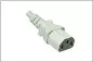 Preview: Power cord Europe CEE 7/7 90° to C13, 0,75mm², VDE, white, length 1,80m