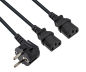 Preview: Câble secteur en Y CEE 7/7 90° 1,20m sur 2x C13 0,80m, 1mm², VDE, noir, longueur 2,00m