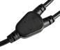 Preview: Y netsnoer CEE 7/7 90° 1,20m naar 2x C13 0,80m, 1mm², VDE, zwart, lengte 2,00m
