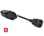 Preview: Mains cable Switzerland type J to C14, 0.75mm², approval: SEV, black, length 0.30m Preview: Mains cable Switzerland type J to C14, 0.75mm², approval: SEV, black, length 0.30m