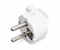 Preview: Earthing contact extension cable, 1.5mm², CEE 7/7 90° to CEE 7/3, plug to socket, white, length 2m