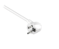 Preview: Earthing contact extension cable, 1.5mm², CEE 7/7 90° to CEE 7/3, plug to socket, white, length 2m