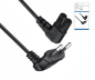 Preview: Netzkabel Eurostecker gewinkelt, beide Stecker gewinkelt für z.B. TV Geräte, schwarz, DINIC Box mit Euroloch, 5m