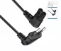 Preview: Netzkabel Eurostecker gewinkelt, beide Stecker gewinkelt für z.B. TV Geräte, schwarz, DINIC Box mit Euroloch, 5m