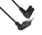 Preview: Netzkabel Eurostecker gewinkelt, beide Stecker gewinkelt für z.B. TV Geräte, schwarz, DINIC Box mit Euroloch, 5m