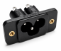 Preview: DINIC IEC 60320-C6 Einbaubuchse zum Schrauben, 2,5 A, 250 V~, Bulk Verpackung