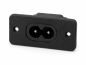 Preview: DINIC IEC 60320-C8 Einbaubuchse zum Schrauben, 2,5 A, 250 V~, Bulk Verpackung