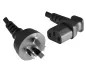 Preview: Mains cable Australia type I to C13 90°, 0.75mm², SAA, black, length 1.80m