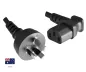 Preview: Mains cable Australia type I to C13 90°, 0.75mm², SAA, black, length 1.80m
