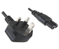 Preview: Cable de red Inglaterra UK tipo G 3A a C7, 0,75 mm², homologación: BSI, UKCA, negro, longitud 1,80 m