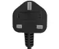 Preview: Mains cable England UK type G 3A to C7, 0.75mm², approval: BSI, UKCA, black, length 1.80m