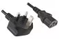 Preview: Power cord England UK type G 10A to C13, 0,75mm², approval: BSI Kitemark, black, length 1,80m