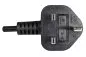 Preview: Power cord England UK type G 10A to C13, 0,75mm², approval: BSI Kitemark, black, length 1,80m