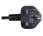 Preview: Mains cable England UK type G 10A to C13, 0.75mm², approval: BSI Kitemark, UKCA, black, length 1.80m
