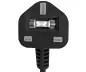 Preview: Netkabel Engeland UK type G 10A naar C13, 0,75mm², goedkeuring: BSI Kitemark, UKCA, zwart, lengte 1,80m