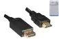 Preview: DisplayPort auf HDMI Kabel, DP 20pol auf HDMI Stecker, Auflösung max. 1920x1080p bei 60Hz, schwarz, DINIC Polybag, 2m