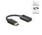 Preview: Adattatore DisplayPort 1.4 maschio a HDMI tipo A femmina, DP 1.4 a HDMI, 4K*2K@60Hz, 3D, nero, scatola DINIC con foro Euro, 0,10 m