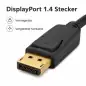 Preview: Adattatore DisplayPort 1.4 maschio a HDMI tipo A femmina, DP 1.4 a HDMI, 4K*2K@60Hz, 3D, nero, scatola DINIC con foro Euro, 0,10 m
