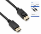 Preview: Καλώδιο DisplayPort 1.4, 2x DP plug, 8K, υποστήριξη 8K/60HZ, 32.4GBpS, μαύρο, κουτί DINIC με τρύπα Euro, 2m