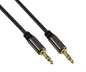 Preview: Premium Audiokabel 3,5mm Klinke St. auf St., schwarz, DINIC Box mit Euroloch, Länge 5m