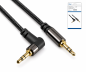 Preview: Premium Audiokabel 3,5mm St. auf 90° St., schwarz, DINIC Box mit Euroloch, Länge 2,00m