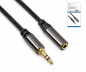 Preview: Premium audio cable 3.5mm jack male to female, black, DINIC box with Euro hole, length 2m