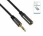 Preview: Premium Audiokabel 3,5mm Klinke St. auf Bu., schwarz, DINIC Box mit Euroloch, Länge 2m