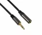 Preview: Premium Audiokabel 3,5mm Klinke St. auf Bu., schwarz, DINIC Box mit Euroloch, Länge 2m