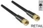 Preview: Premium SAT Koaxialkabel F Stecker auf Stecker, DINIC Dubai Range, vergoldet, schwarz, DINIC Blister, Länge 2,00m