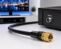 Preview: 120dB Premium SAT coaxial cable F-connector/connector, DINIC Dubai Range, gold-plated, black, length 5.00m, blister pack